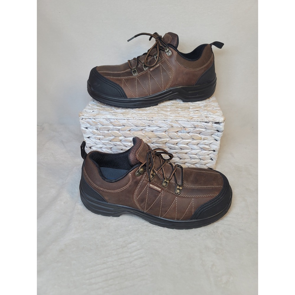 Orthofeet Granite 692-D Utility Brown Leather Waterproof Safety Toe Work Shoes 9